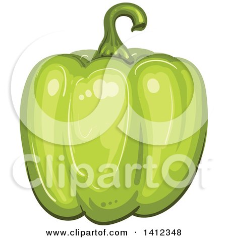 Clipart of a Green Bell Pepper - Royalty Free Vector Illustration by merlinul