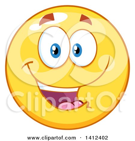 Clipart of a Cartoon Emoji Smiley Face - Royalty Free Vector Illustration by Hit Toon