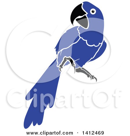Clipart of a Blue Parrot - Royalty Free Vector Illustration by dero