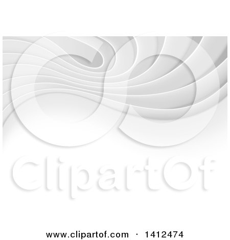 Clipart of a Grayscale Background with Waves and Curves - Royalty Free Vector Illustration by dero