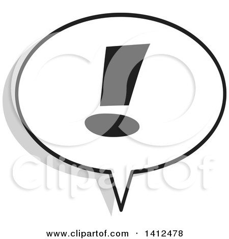 Clipart of an Exclamation Point Word Speech Balloon - Royalty Free Vector Illustration by Johnny Sajem
