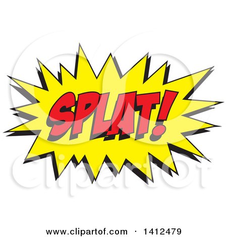 Clipart of a SPLAT Comic Sound Balloon - Royalty Free Vector Illustration by Johnny Sajem