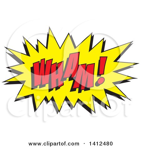 Clipart of a WHAM Comic Sound Balloon - Royalty Free Vector Illustration by Johnny Sajem