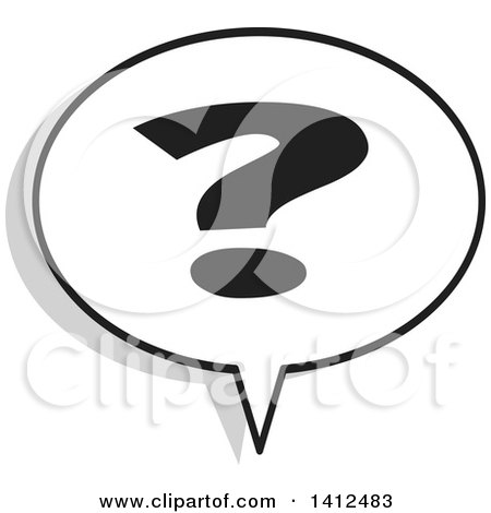 Clipart of a Question Mark Word Speech Balloon - Royalty Free Vector Illustration by Johnny Sajem