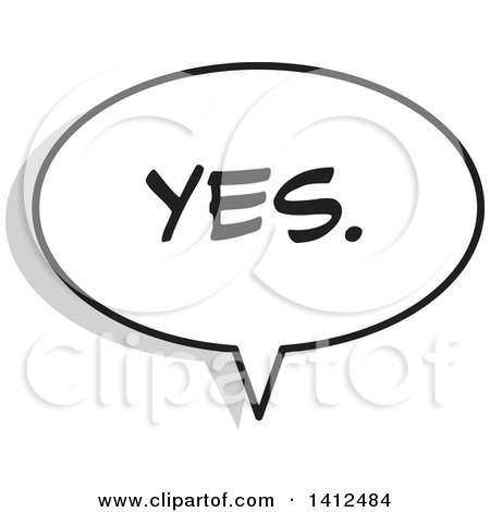 Clipart of a Yes Word Speech Balloon - Royalty Free Vector Illustration by Johnny Sajem