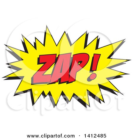 Clipart of a ZAP Comic Sound Balloon - Royalty Free Vector Illustration by Johnny Sajem