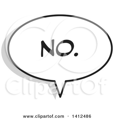 Clipart of a No Word Speech Balloon - Royalty Free Vector Illustration by Johnny Sajem