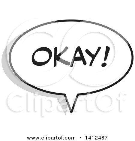 Clipart of an Okay Word Speech Balloon - Royalty Free Vector Illustration by Johnny Sajem