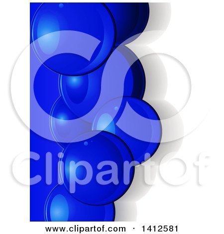 Clipart of a Background of Dark Blue 3d Bubbles - Royalty Free Vector Illustration by elaineitalia