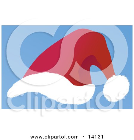Red Velvet Santa Hat With White Cotton Trim Christmas Clipart Illustration by Rasmussen Images