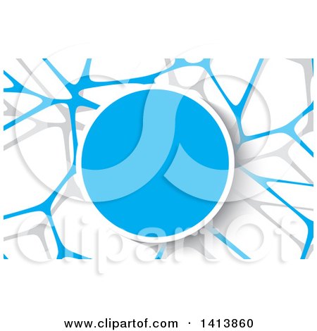 Clipart of a Background or Business Card Design of Blue Mesh Connections and Shadows - Royalty Free Vector Illustration by KJ Pargeter