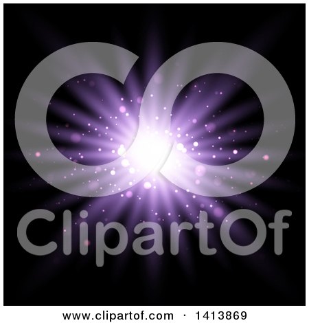 Clipart of a Purple Star Burst Background - Royalty Free Vector Illustration by KJ Pargeter