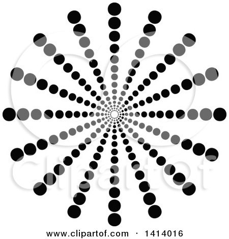 Clipart of a Black Halftone Dot Vortex Tunnel - Royalty Free Vector Illustration by dero