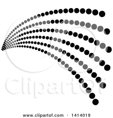 Clipart of a Black Halftone Dot Wave - Royalty Free Vector Illustration by dero