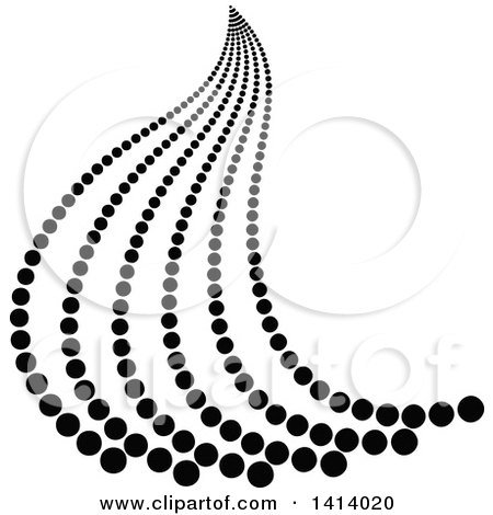 Clipart of a Black Halftone Dot Wave - Royalty Free Vector Illustration by dero