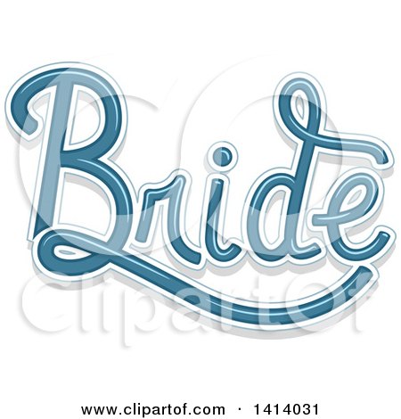 Clipart of a Blue Wedding Bride Design - Royalty Free Vector Illustration by BNP Design Studio