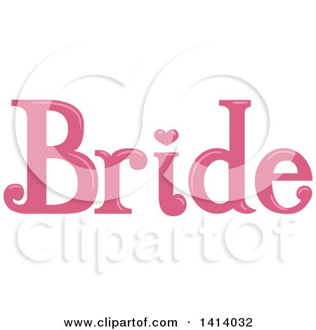 Clipart of a Pink Wedding Bride Design - Royalty Free Vector Illustration by BNP Design Studio