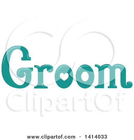 Clipart of a Green Wedding Groom Word Design - Royalty Free Vector Illustration by BNP Design Studio