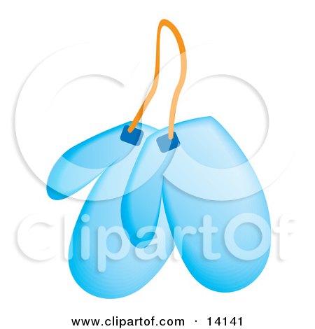 Pair of Blue Kitchen Mits Food Clipart Illustration by Rasmussen Images