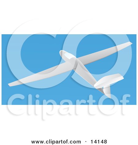 Grey Airplane in Flight Over a Clear Blue Sky Aviation Clipart Illustration by Rasmussen Images