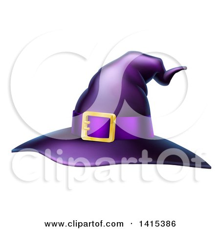 Clipart of a Purple Witch Hat - Royalty Free Vector Illustration by AtStockIllustration