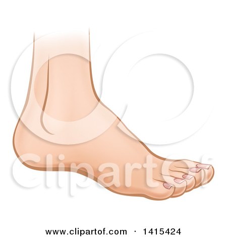 Clipart of a Cartoon Caucasian Human Foot - Royalty Free Vector Illustration by AtStockIllustration