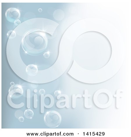 Clipart of a Background of Bubbles over Gradient - Royalty Free Vector Illustration by AtStockIllustration