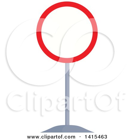 Clipart of a Closed to All Vehicles in Both Directions Traffic Sign - Royalty Free Vector Illustration by visekart