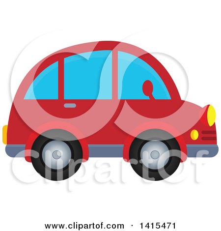Clipart of a Red Car - Royalty Free Vector Illustration by visekart