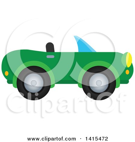 Clipart of a Green Convertible Car - Royalty Free Vector Illustration by visekart