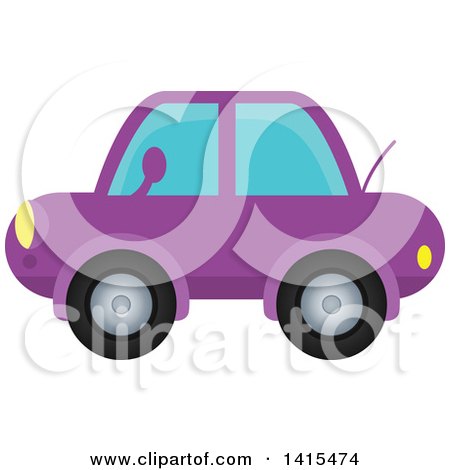 Clipart of a Purple Car - Royalty Free Vector Illustration by visekart