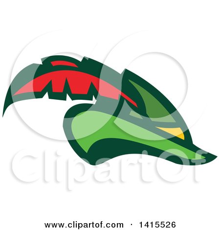 Clipart of a Retro Plumed Robin Hood Hat - Royalty Free Vector Illustration by patrimonio