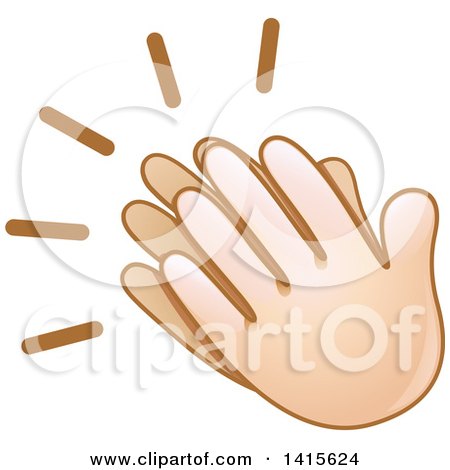Clipart of a Pair of Clapping Emoji Hands - Royalty Free Vector Illustration by yayayoyo