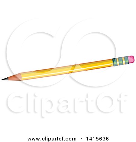 Clipart of a Sharpened Yellow Pencil - Royalty Free Vector Illustration by Pushkin