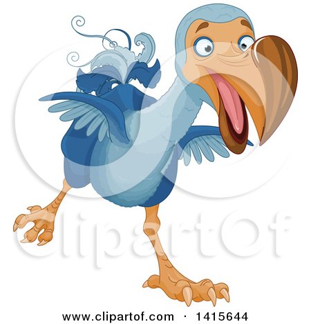 Clipart of a Running Dodo Bird - Royalty Free Vector Illustration by Pushkin