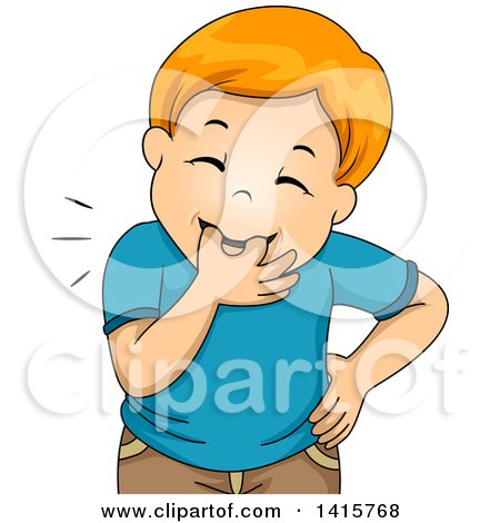 Clipart of a Red Haired White Boy Whistling - Royalty Free Vector Illustration by BNP Design Studio