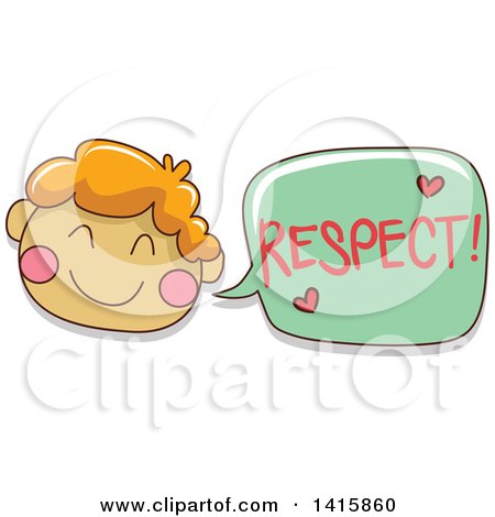 Clipart of a Boy Talking About Respect - Royalty Free Vector Illustration by BNP Design Studio