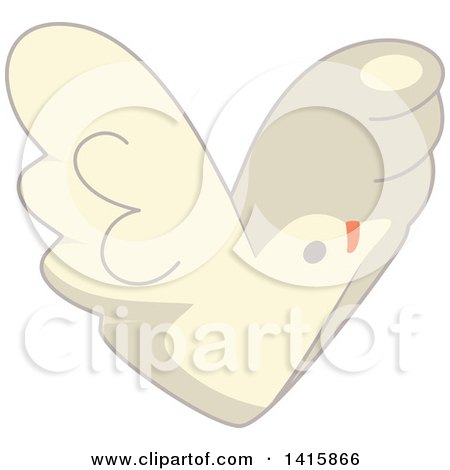 Clipart of a Charity Heart of a Flying Dove - Royalty Free Vector Illustration by BNP Design Studio