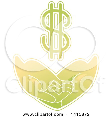 Clipart of a Pair of Hands Asking for Basic Needs, Such As Financial Support - Royalty Free Vector Illustration by BNP Design Studio