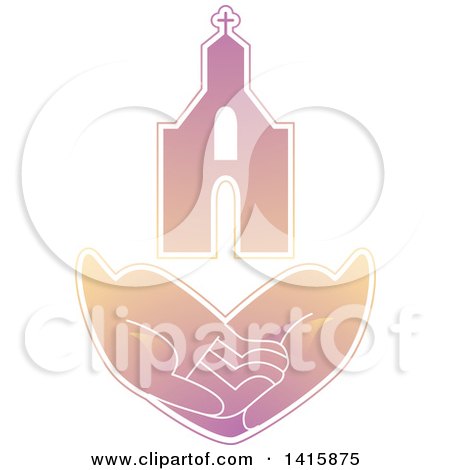 Clipart of a Pair of Hands Asking for Basic Needs, Such As Religion - Royalty Free Vector Illustration by BNP Design Studio