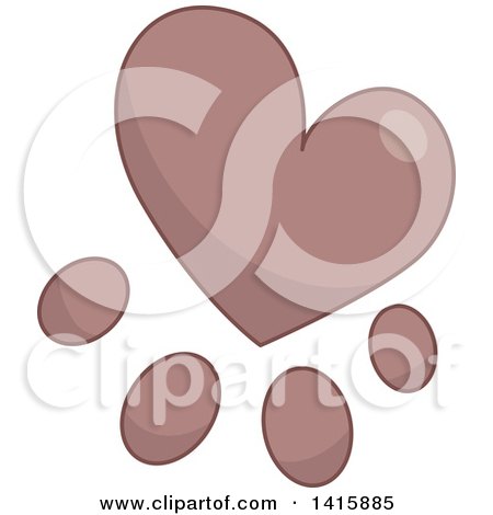 Clipart of a Charity Heart of a Paw Print - Royalty Free Vector Illustration by BNP Design Studio