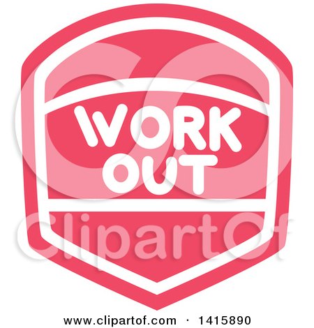 Clipart of a Fitness Icon with Work out Text - Royalty Free Vector Illustration by BNP Design Studio