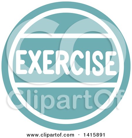 Clipart of a Fitness Icon with Exercise Text - Royalty Free Vector Illustration by BNP Design Studio