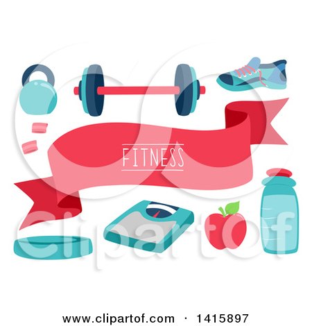 Clipart of Fitness Design Elements - Royalty Free Vector Illustration by BNP Design Studio