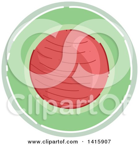 Clipart of a Sketched Round Fitness Ball Icon - Royalty Free Vector Illustration by BNP Design Studio