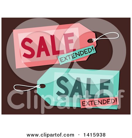 Clipart of Sale Extended Tags on Brown - Royalty Free Vector Illustration by BNP Design Studio