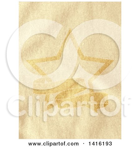 Clipart of a Golden Star and Banner over Crumpled Texture - Royalty Free Vector Illustration by elaineitalia