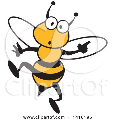 Clipart of a Cartoon Surprised Bee - Royalty Free Vector Illustration by Johnny Sajem