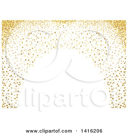 Clipart of a Background or Backdrop of an Arch of Gold Dots - Royalty Free Vector Illustration by dero