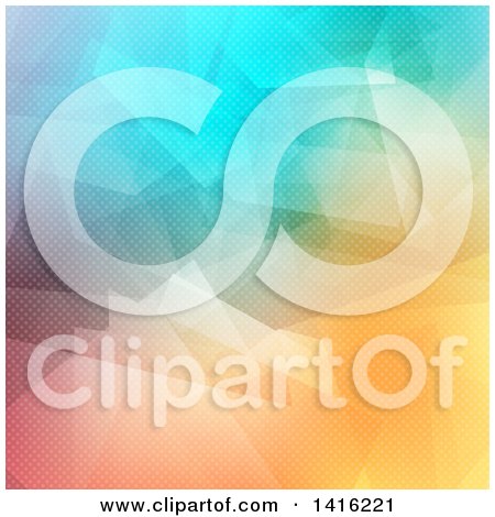 Clipart of a Colorful Geometric Abstract Background - Royalty Free Vector Illustration by KJ Pargeter